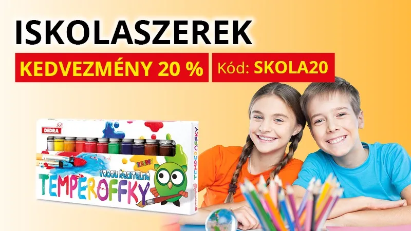 20 % KEDVEZMÉNY ISKOLAI ESZKÖZÖKRE
